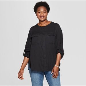 Ava & Viv Casual Black Top